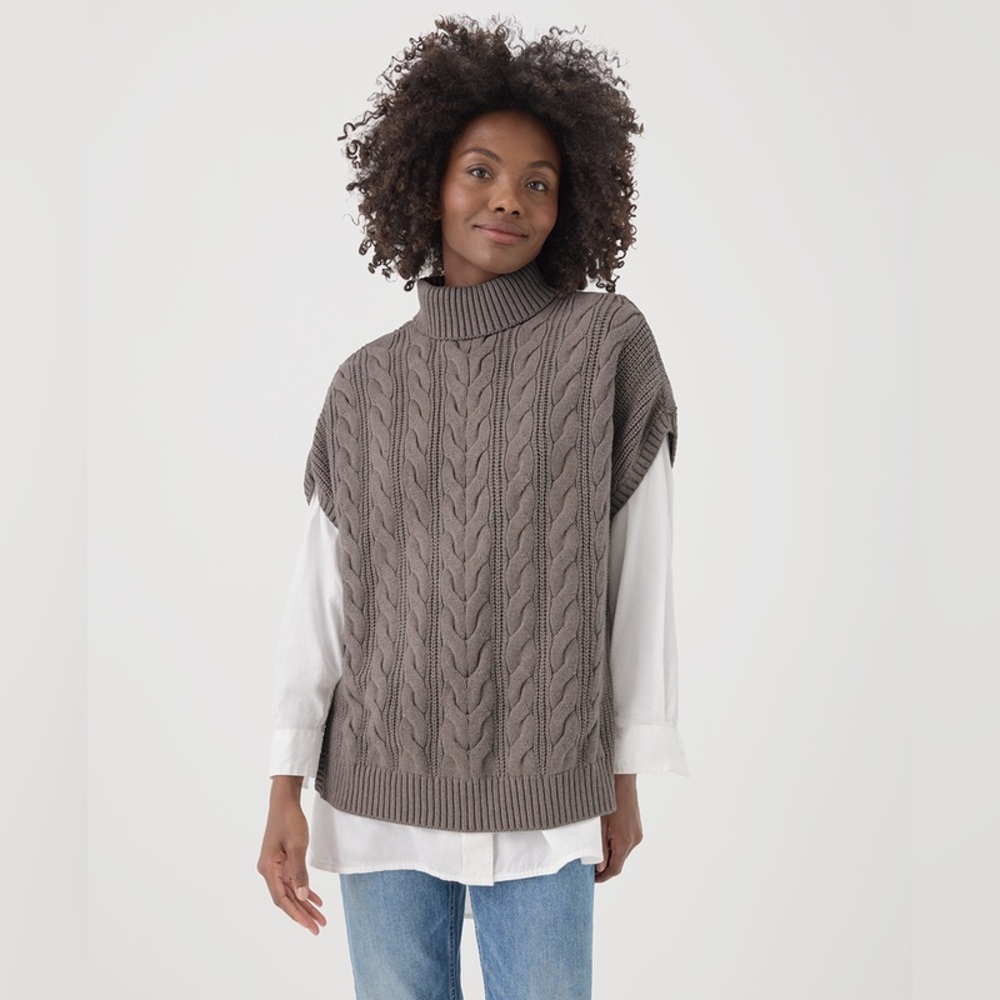 Pact Cable Knit Poncho